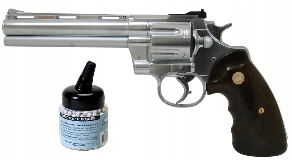 Airsoft - Revolver Asg GG R357 Chrome Balls Set + Free